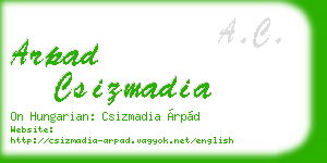 arpad csizmadia business card